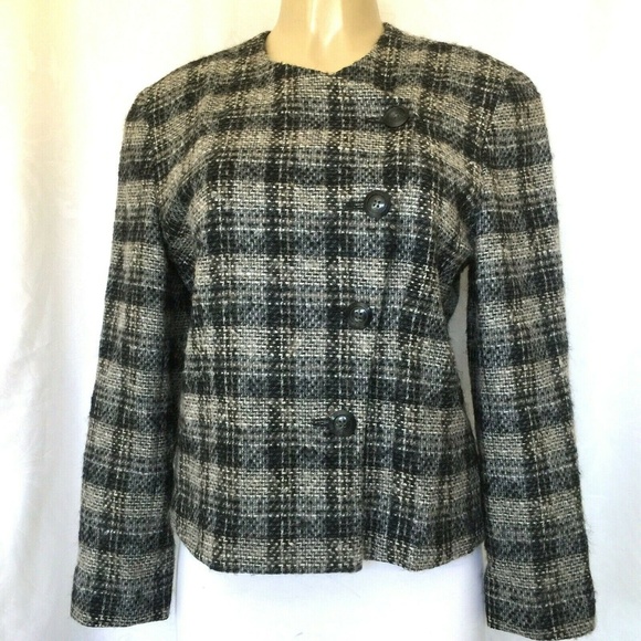 Pendleton Tweed Blazer Jacket Brown Gray Plaid 10 - Picture 1 of 7